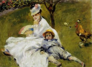 Pierre Auguste Renoir : Camille Monet and Her Son Jean in the Garden at Argenteuil